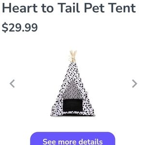 Heaet To Tail Black/White Pet Tent NWT